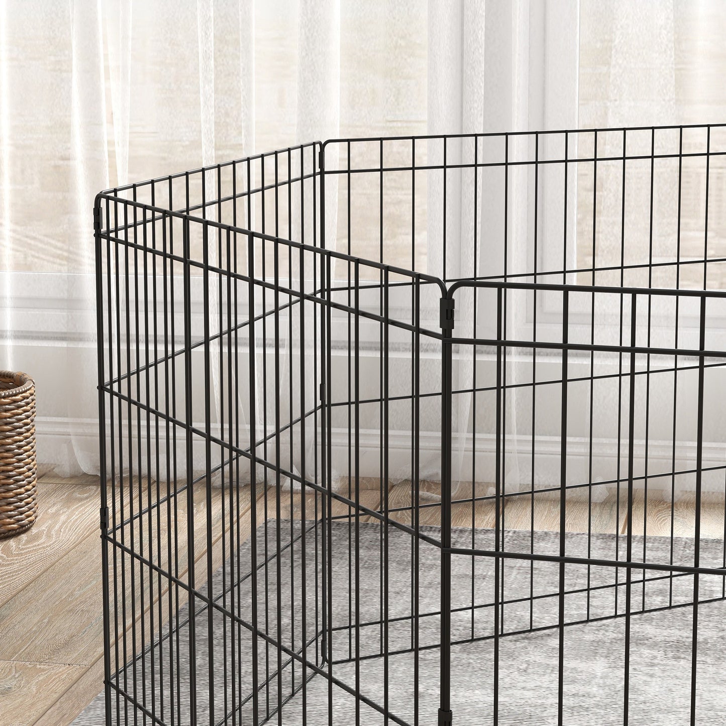 Secure Playpen 24" - Eight - Panel Metal Fence For Dogs & Small Pets - The Best For Pets
