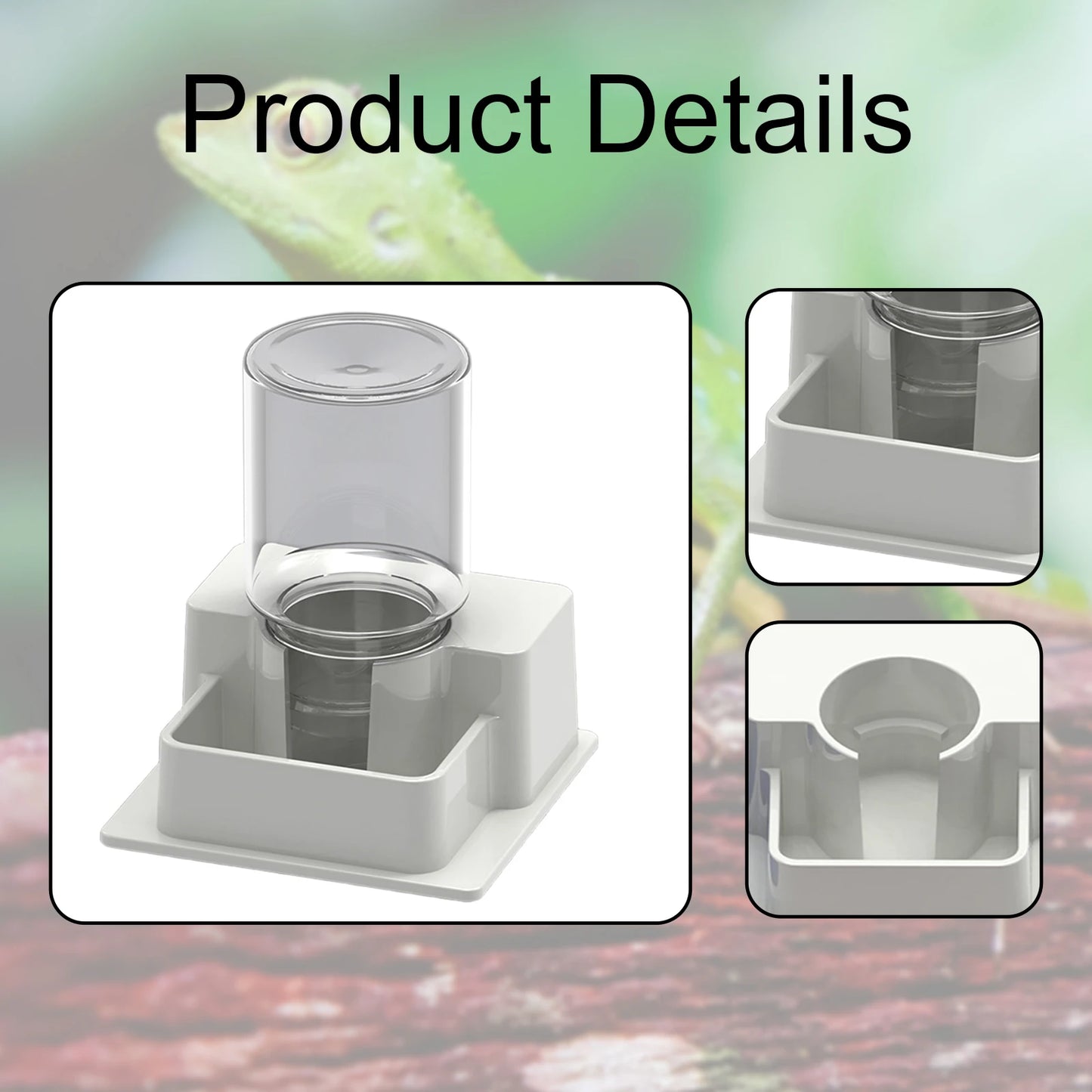 Automatic Reptile Water Dispenser – Bottle Dish for Lizards, Turtles & Amphibians