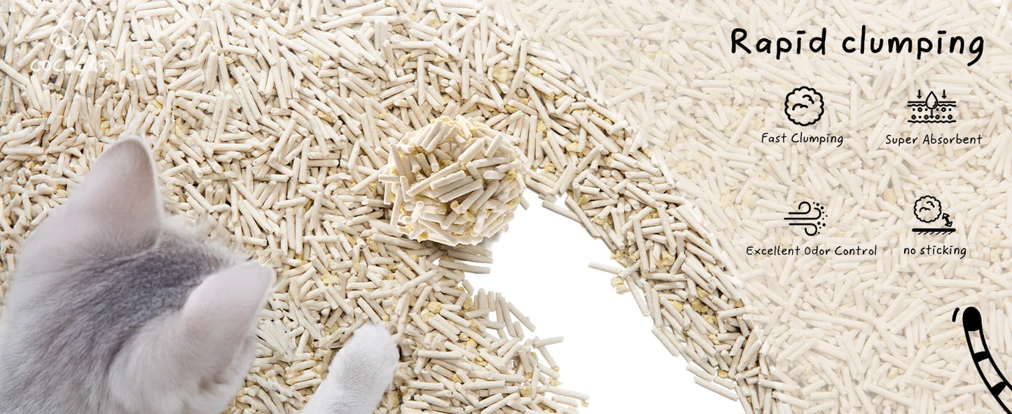 Eco-Friendly Tofu Cat Litter – Biodegradable, Flushable & Clumping | Cococat Jasmine Scent
