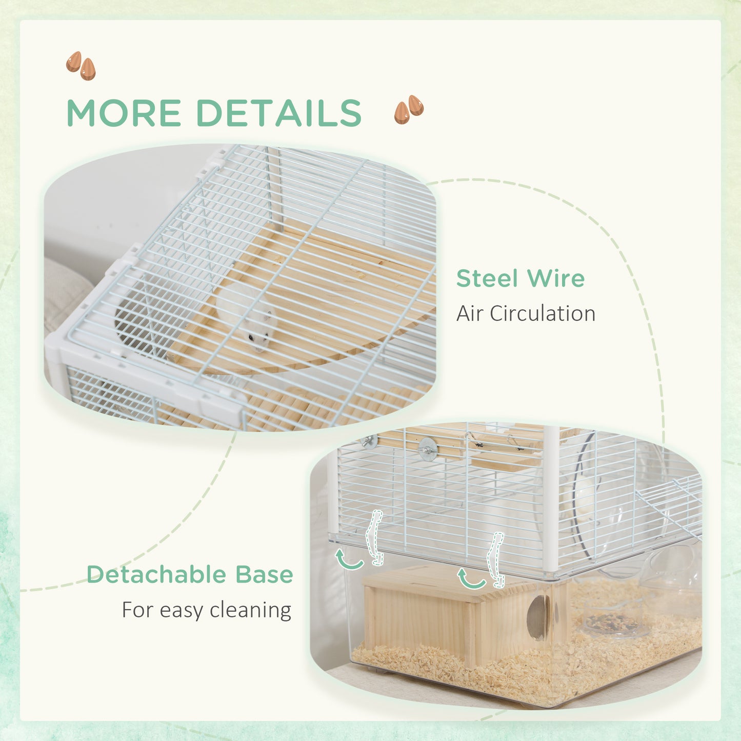 Hamster & Gerbil Cage – Deep Base with Ramp, Platforms, Hut & Exercise Wheel