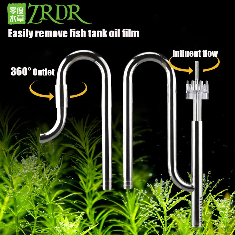 Aquarium Filter Stainless Steel External Filter Accessories Inlet and Outlet Water Remove Oil Film Lily Tube Aquarium filter