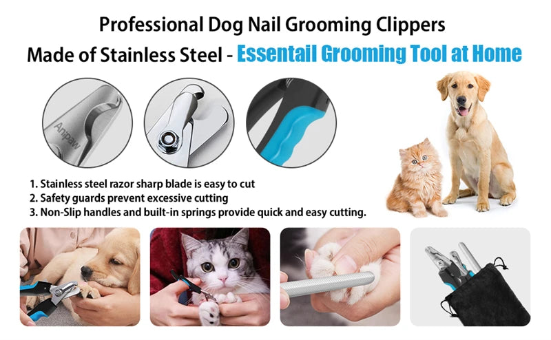 Professional Pet Nail Clipper – Safety Guard & Stainless Steel Blades