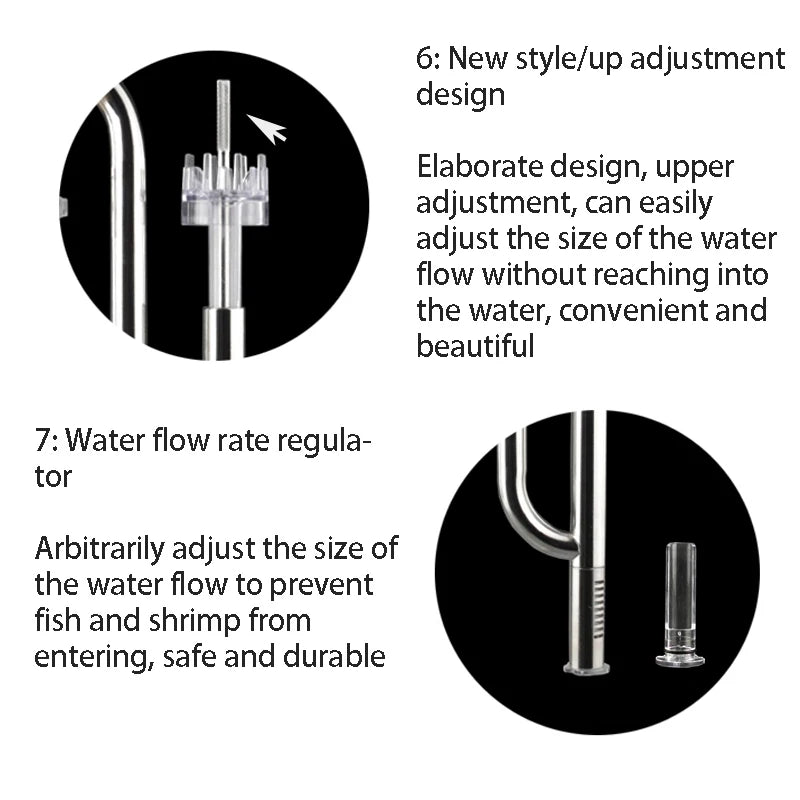 Aquarium Filter Stainless Steel External Filter Accessories Inlet and Outlet Water Remove Oil Film Lily Tube Aquarium filter