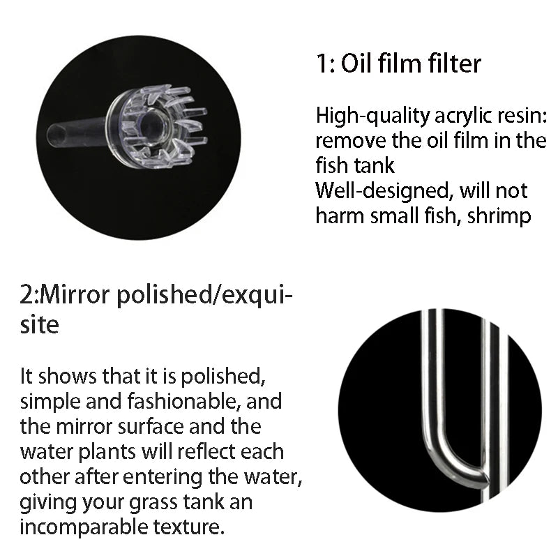 Aquarium Filter Stainless Steel External Filter Accessories Inlet and Outlet Water Remove Oil Film Lily Tube Aquarium filter