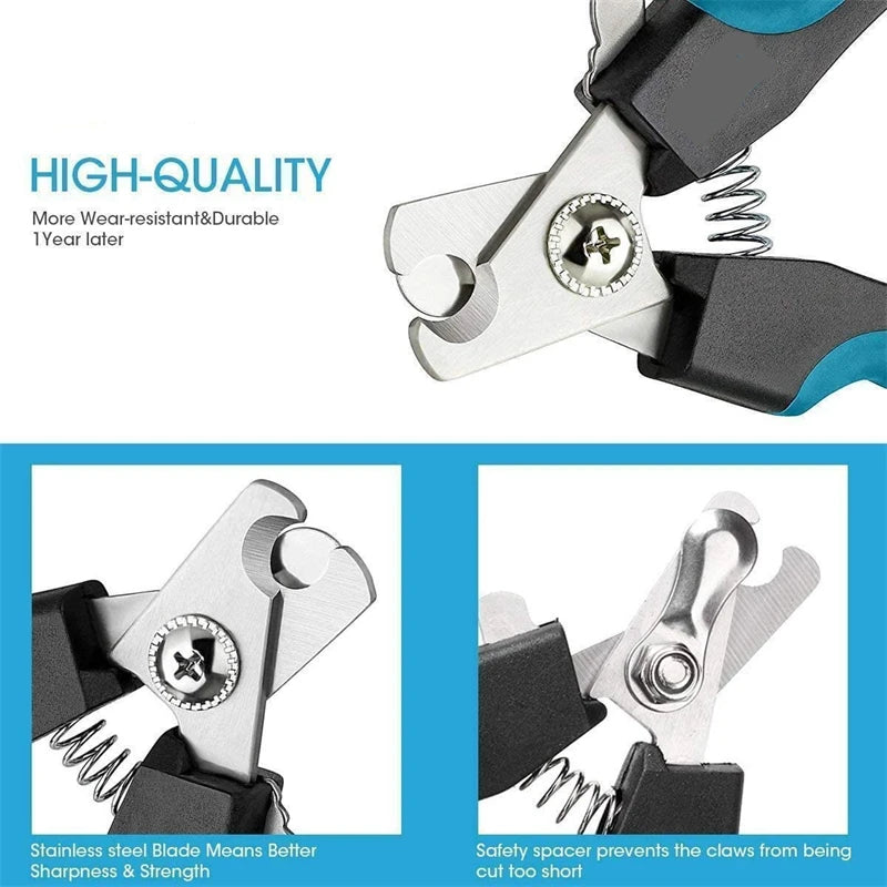 Professional Pet Nail Clipper – Safety Guard & Stainless Steel Blades