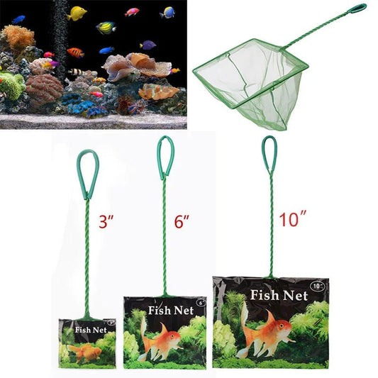 Fish Net Long Handle – Square Aquarium Landing & Cleaning Tool - The Best For Pets
