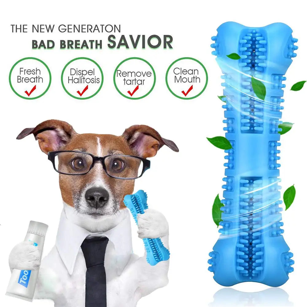 360° Dog Toothbrush Chew Toy – Soft Rubber Dental Stick for Puppies & Small Dogs