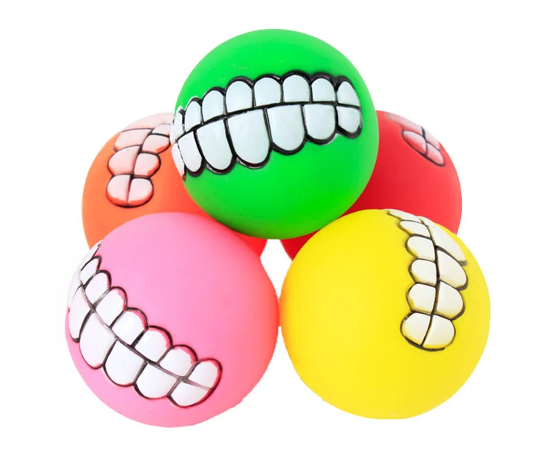 1pc Rubber Dog Toys Squeaky Cleaning Tooth Dog Chew Toy Small Puppy Toys Ball Bite Resistant Pet Supplies Petshop Diameter 7cm