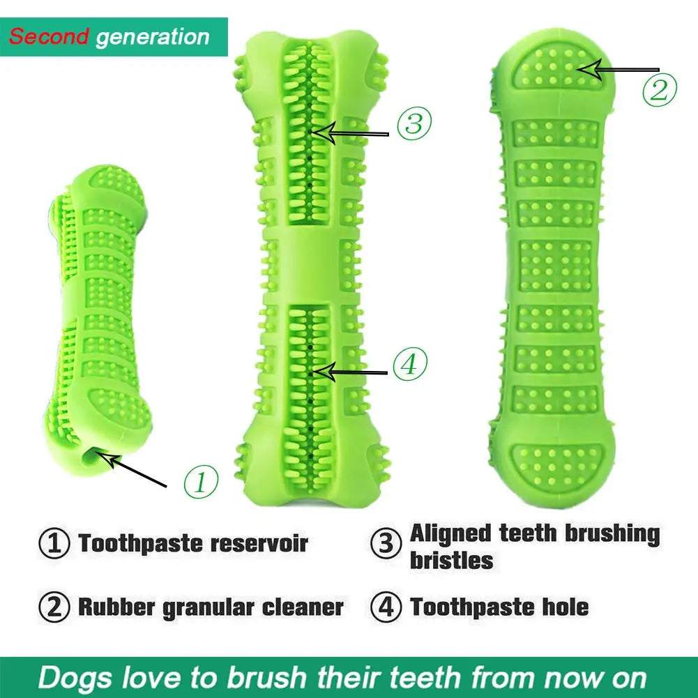 360° Dog Toothbrush Chew Toy – Soft Rubber Dental Stick for Puppies & Small Dogs