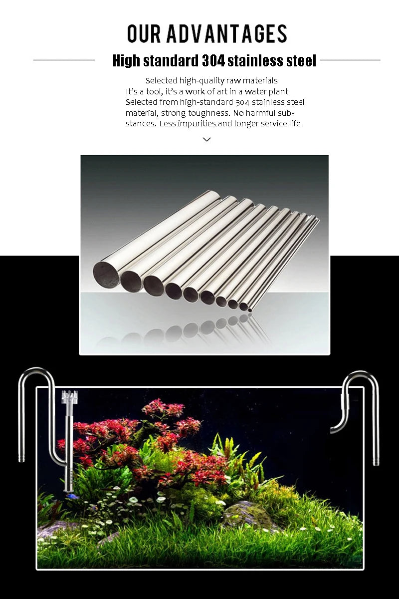 Aquarium Filter Stainless Steel External Filter Accessories Inlet and Outlet Water Remove Oil Film Lily Tube Aquarium filter