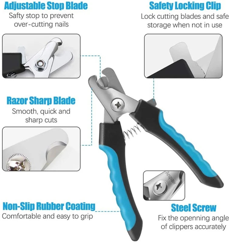 Professional Pet Nail Clipper – Safety Guard & Stainless Steel Blades