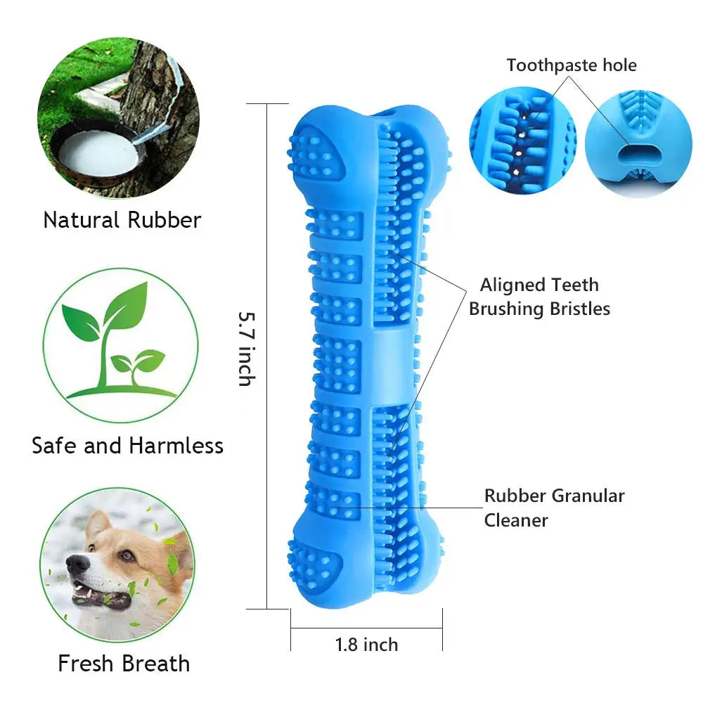 360° Dog Toothbrush Chew Toy – Soft Rubber Dental Stick for Puppies & Small Dogs