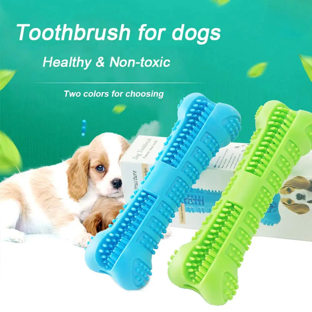 360° Dog Toothbrush Chew Toy – Soft Rubber Dental Stick for Puppies & Small Dogs