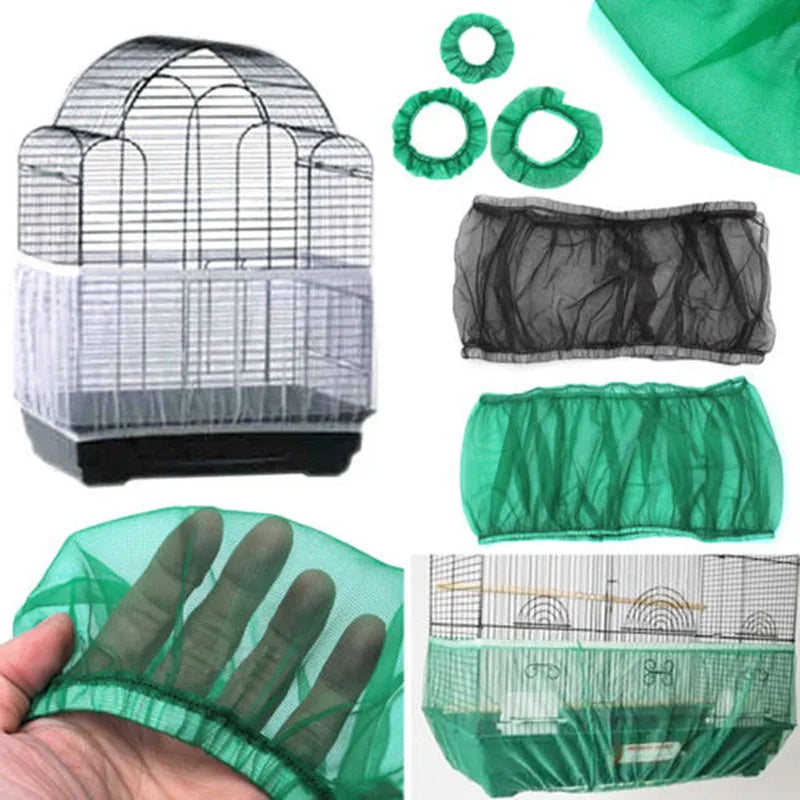Mesh Bird Cage Cover – Dustproof Nylon Net for Parrot Cages, S/M/L Sizes