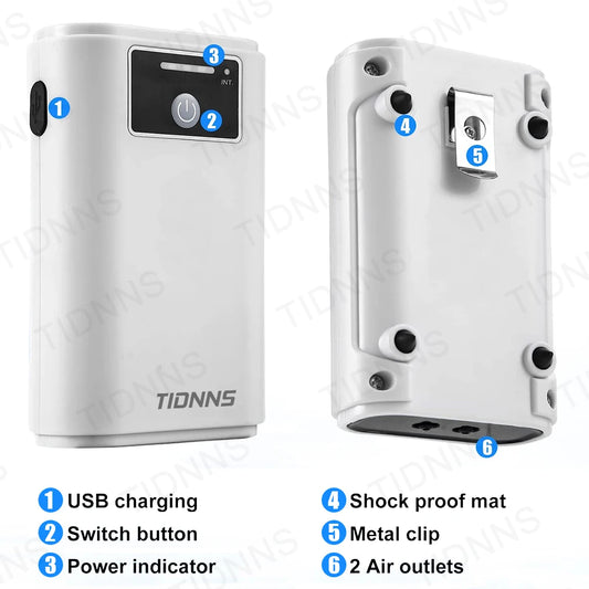 Portable USB Oxygen Pump – Dual-Use Aquarium Air Pump, Silent, 6000mAh Battery