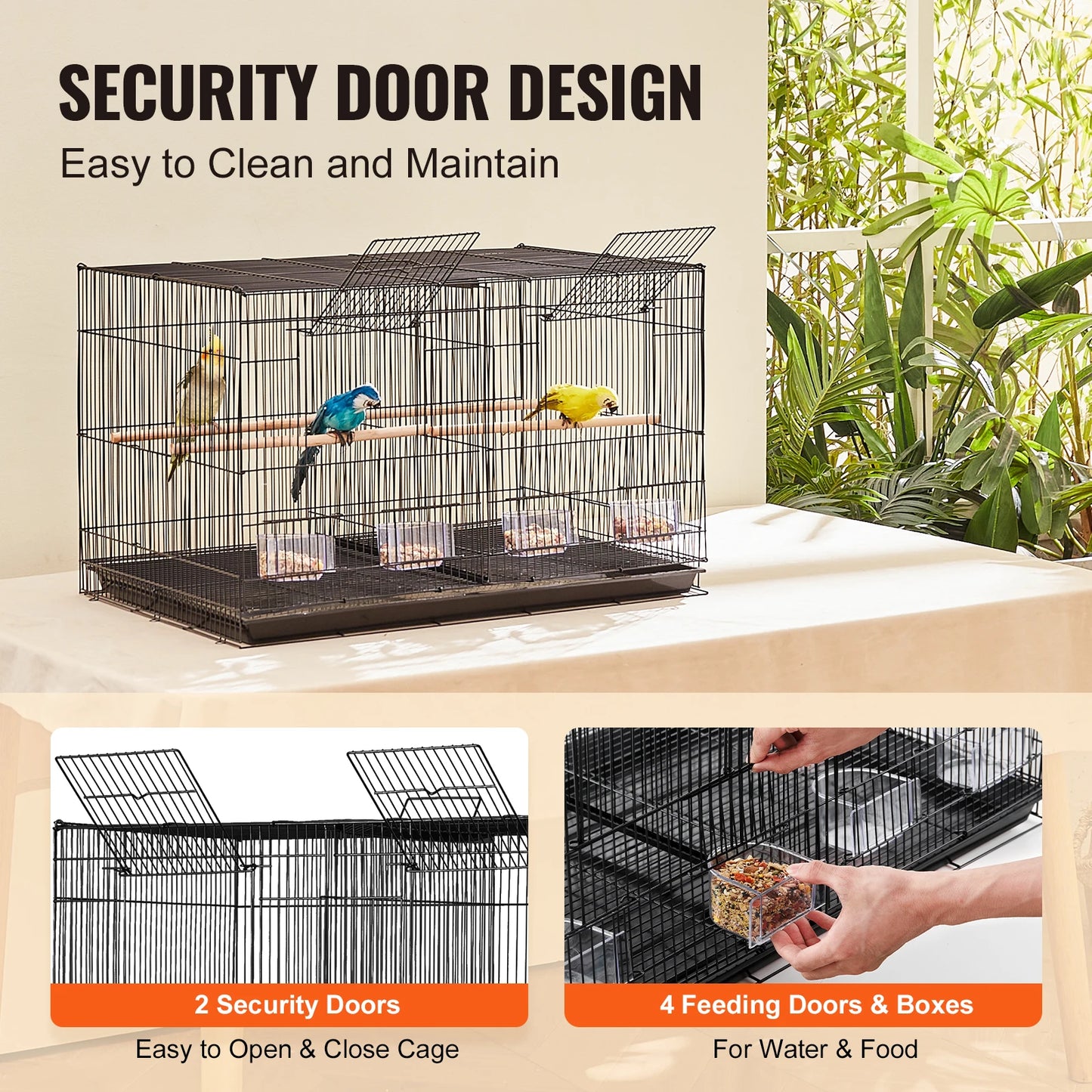 Stackable Flight Bird Cage – Divided Travel Cage with Handle & Perch for Birds