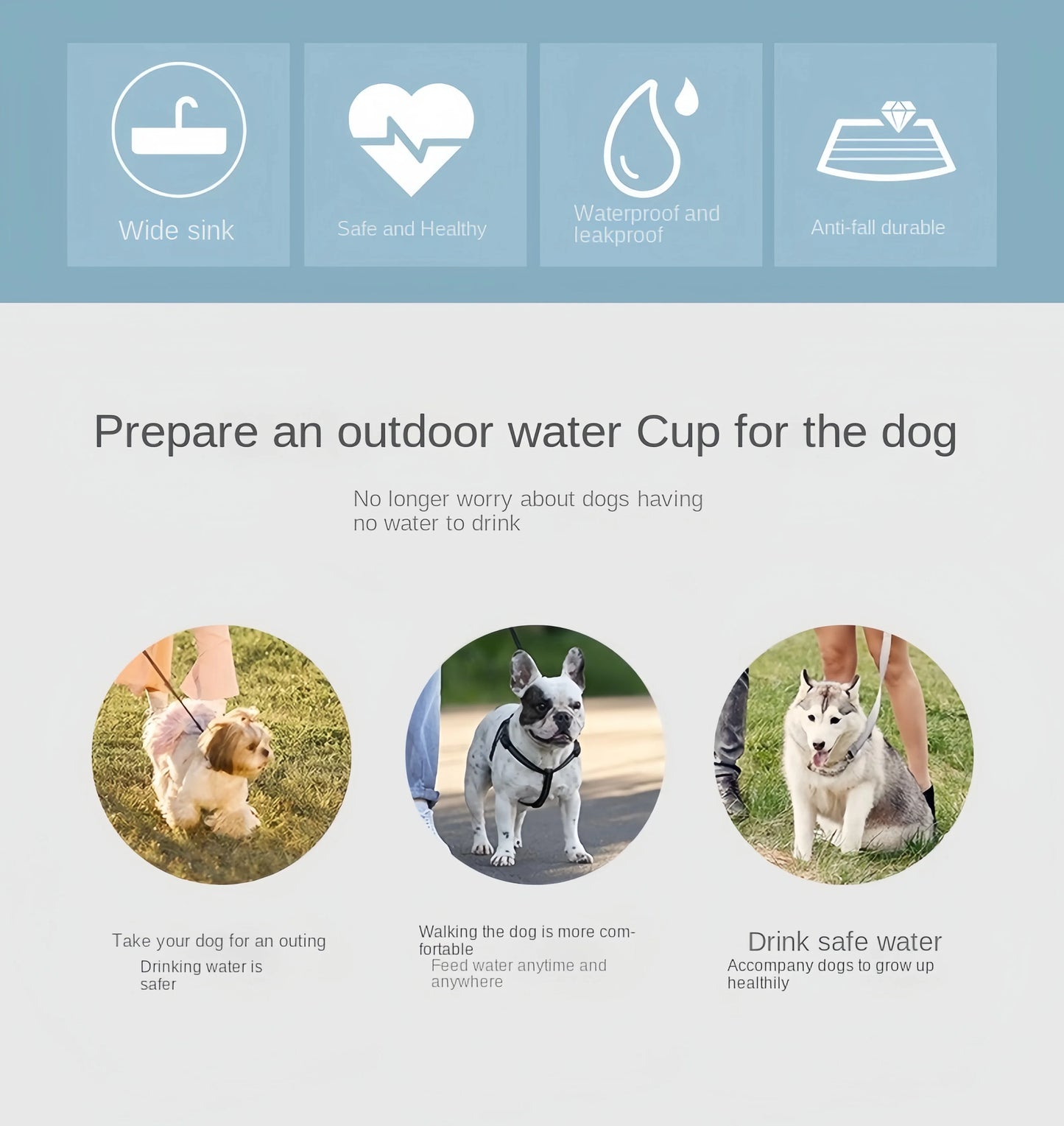 Portable Pet Food & Water Bottle – Food Grade Travel Cup with Food Dispenser for Dogs & Cats