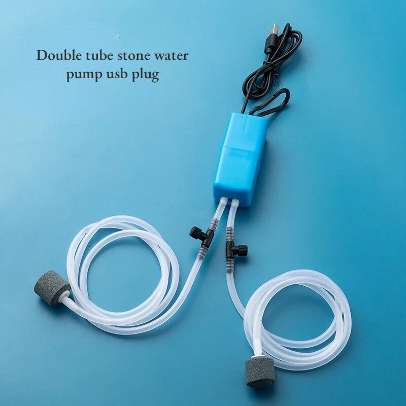 USB Air Pump Kit – Silent Oxygen Pump with Air Stone for Aquarium