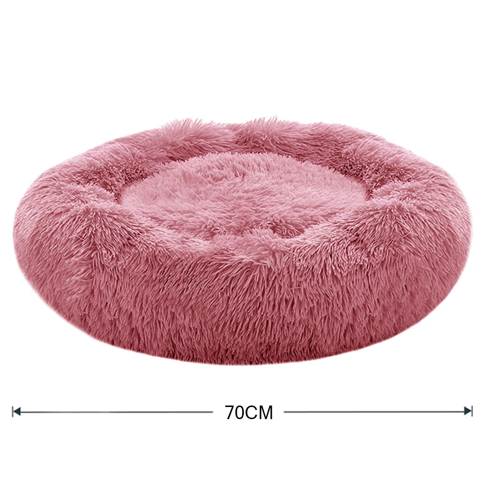 Warm Donut Pet Bed – Plush, Machine-Washable Dog & Cat Sleeping Nest