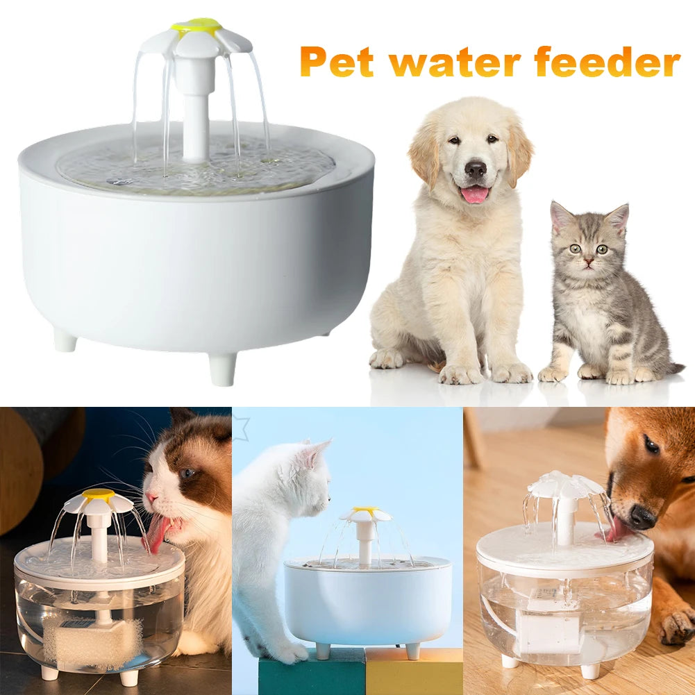 1200ml Automatic Filtered Cat Water Fountain – USB Electric, Quiet Pet Drinking Dispenser