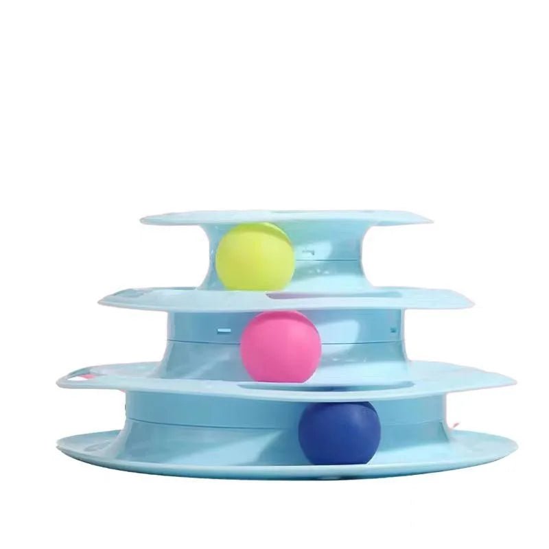3 - Layer Cat Ball Tower – Interactive Turntable Track Toy for Fun and Exercise - The Best For Pets