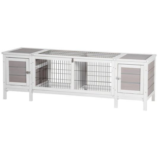 Rabbit Hutch 161cm - Separable Guinea Pig Cage with Run & Slide - Out Tray - The Best For Pets
