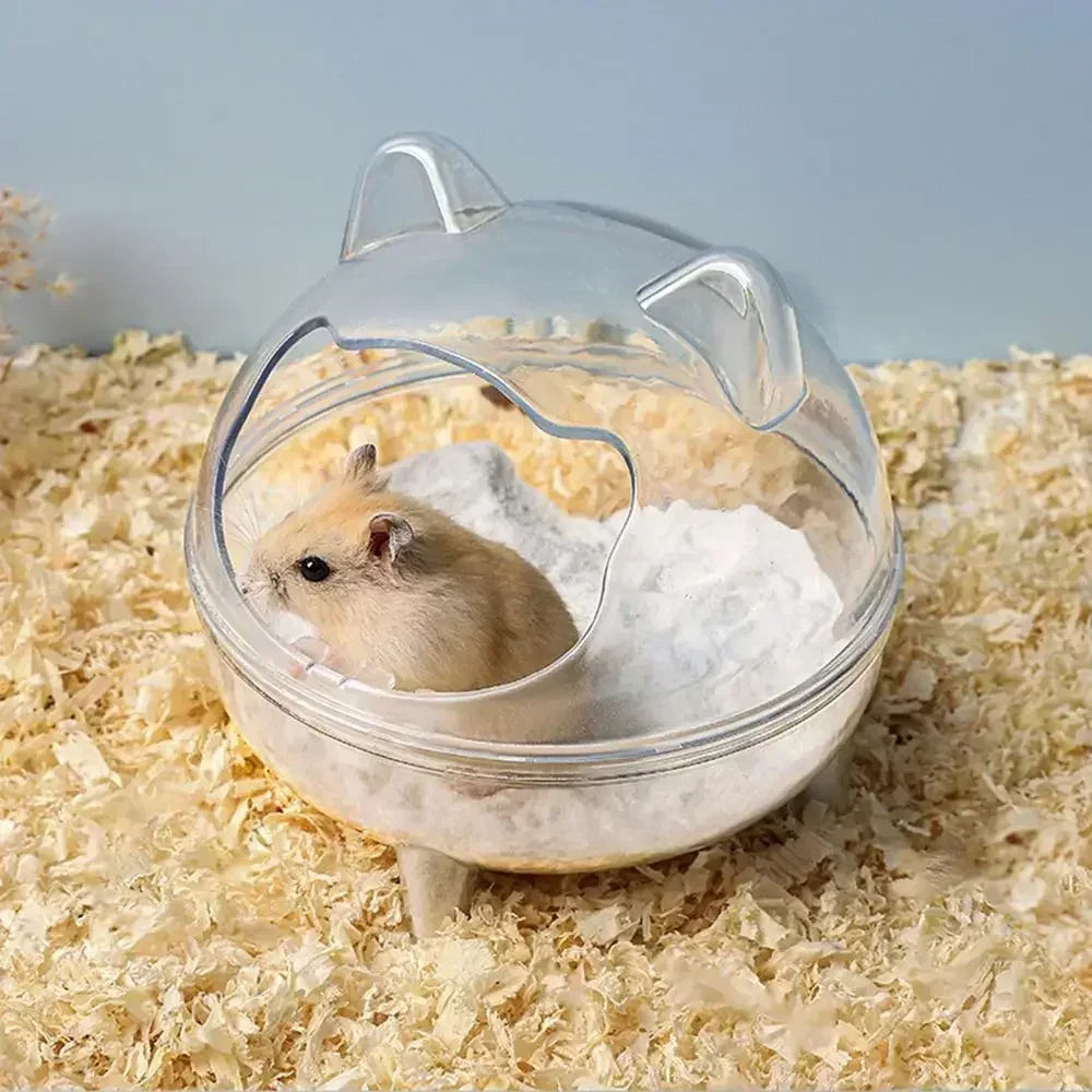 Transparent Hamster Bathhouse – Toilet & Bathroom for Hamsters & Guinea Pigs