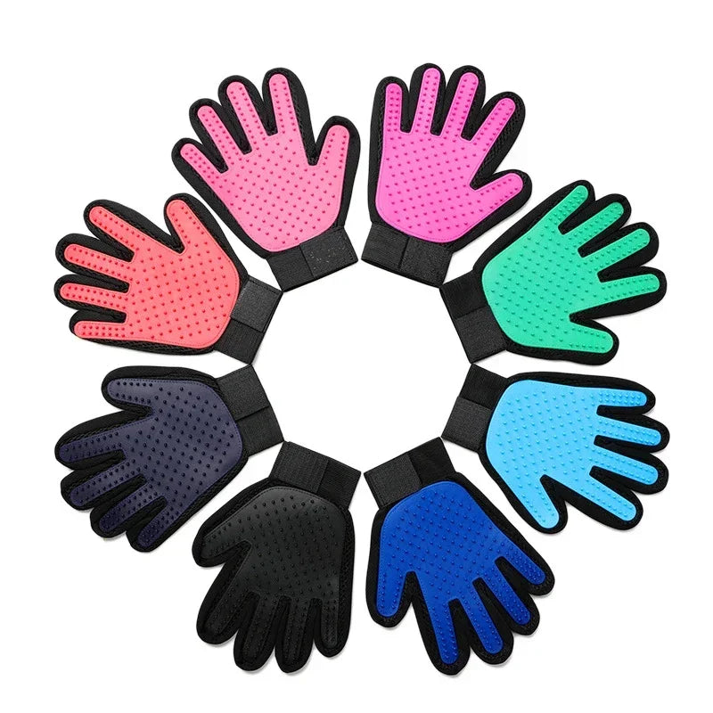 Silicone Pet Grooming Glove – Hair Remover & Bath Brush for Dogs & Cats