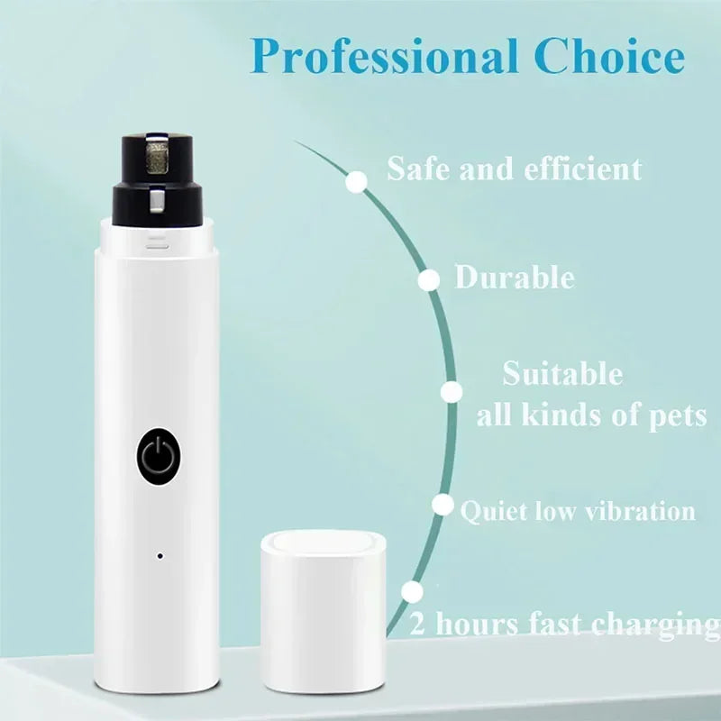 Rechargeable Electric Pet Nail Grinder – Quiet Clipper with LED Light for Dogs & Cats