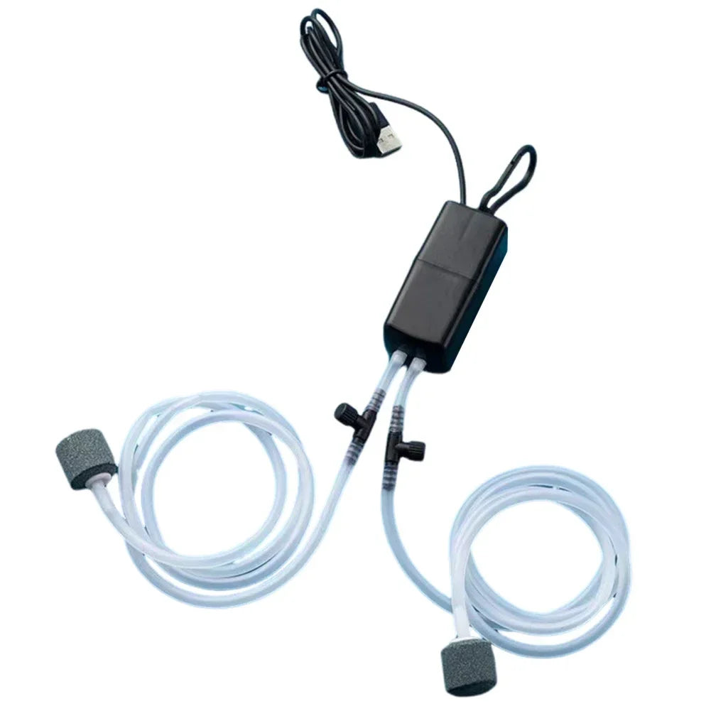 USB Air Pump Kit – Silent Oxygen Pump with Air Stone for Aquarium