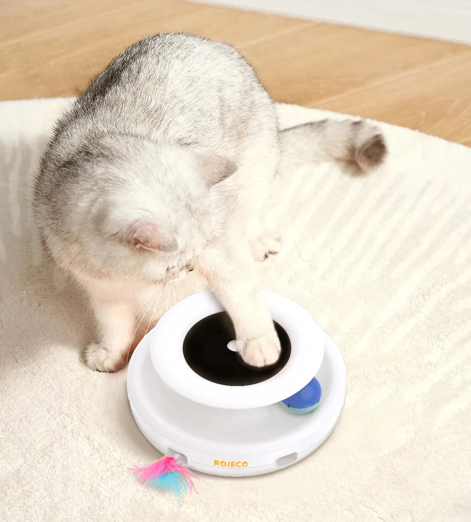 2-in-1 Smart Cat Toy – Automatic Feather & Ball with 5 Modes