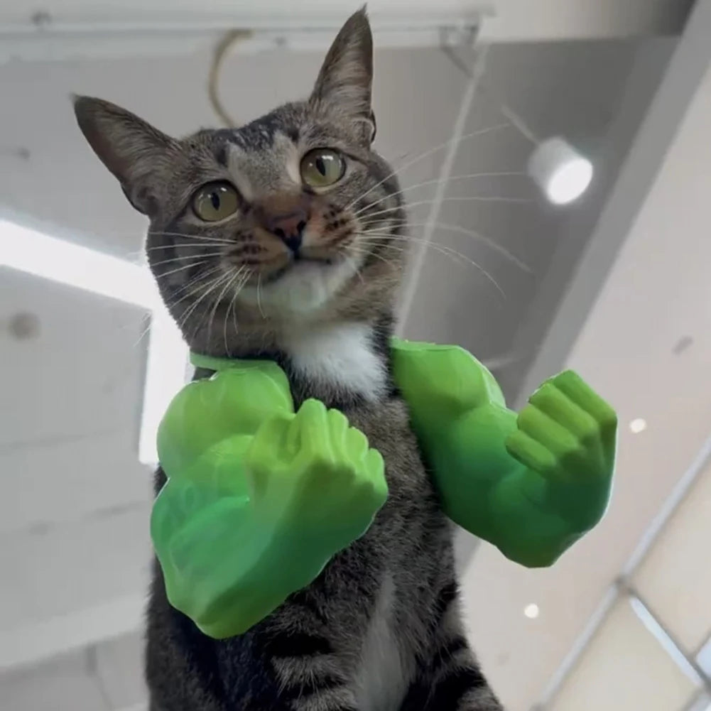 Funny 3D Cat Muscle Arm Costume – Hilarious Pet Cosplay Accessory for Halloween, Parties & Photos