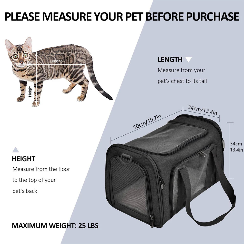 Dog & Cat Carrier Backpack – Soft-Sided, Airline-Approved Travel Bag