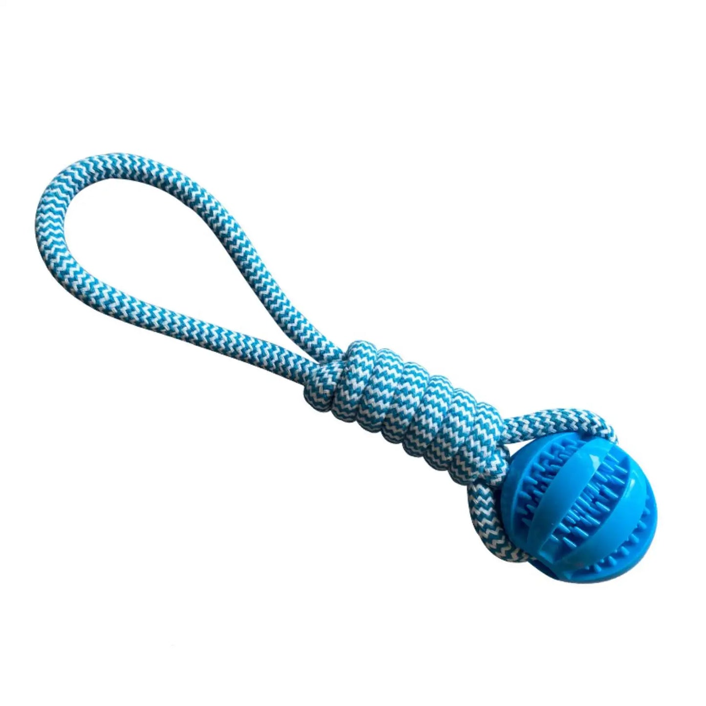 Dog Treat Ball Toy – Rubber Chew Rope Toy for Small & Medium Dogs, Teeth Cleaning