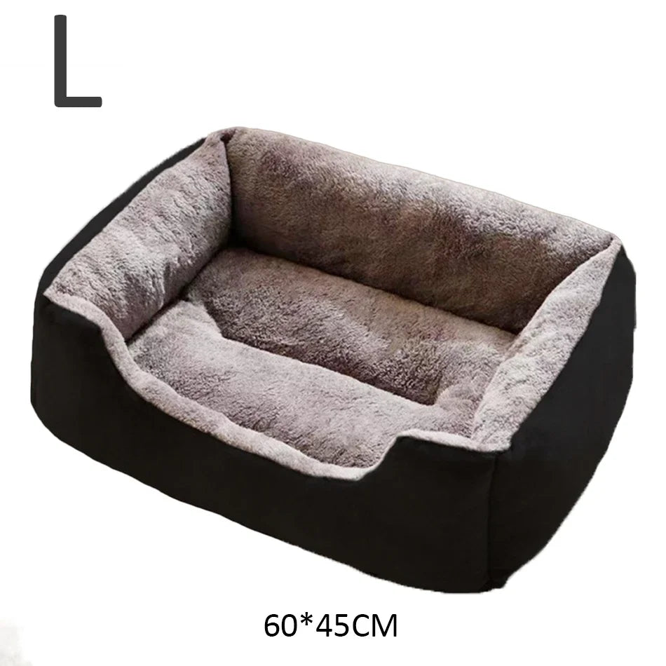 Comfy Plush Puppy Bed – Washable Cushion Basket for Dogs & Cats