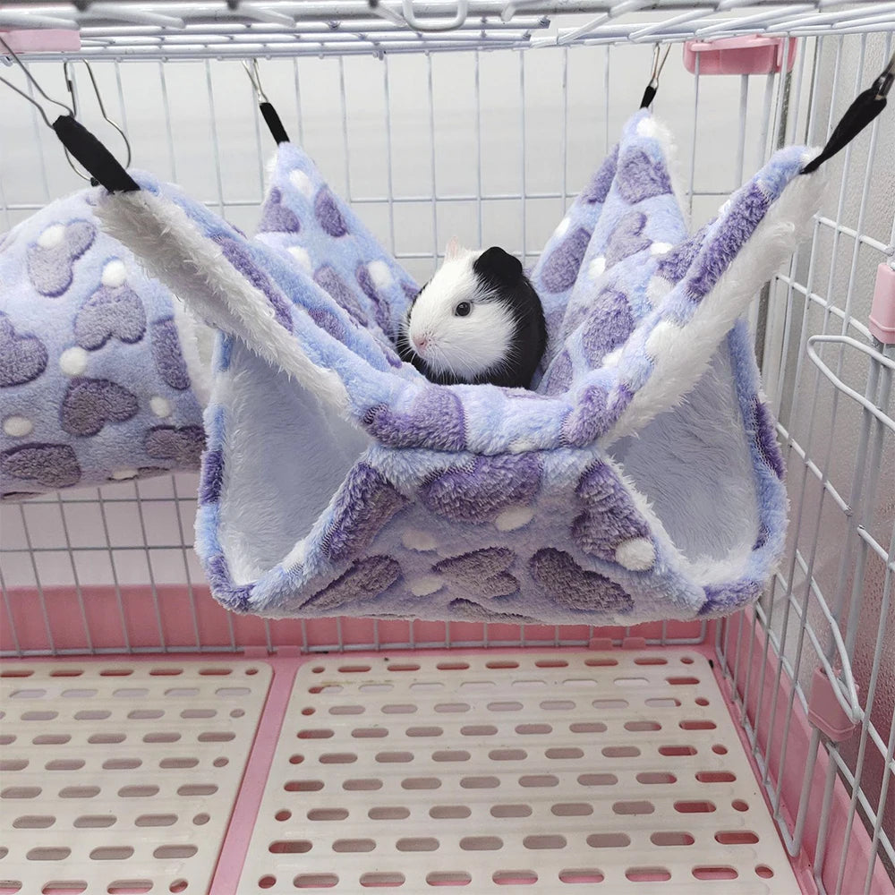 1PC Warm Double-Layer Pet Hammock – Hanging Sleeping Bag for Guinea Pigs & Hamsters