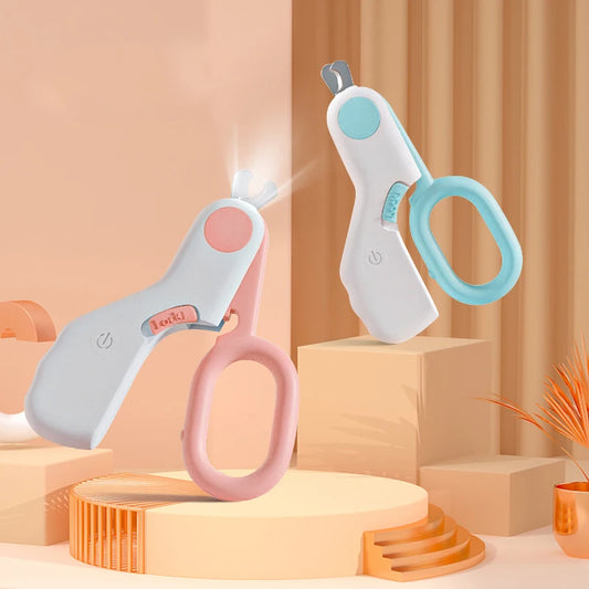 LED Light Pet Nail Clipper - Professional Claw Trimmer with Safety Lock