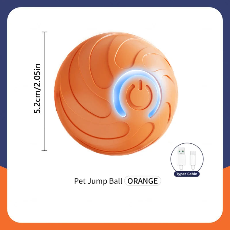Smart Interactive Pet Toy Ball – USB Automatic Bouncing for Dogs & Cats