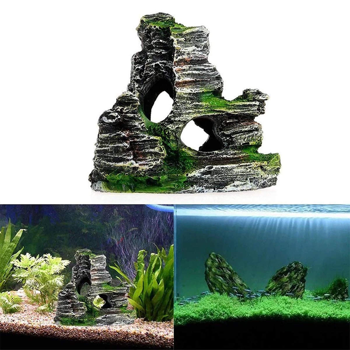 Artificial Moss Cave – Resin Rockery Aquarium Ornament for Fish Tanks