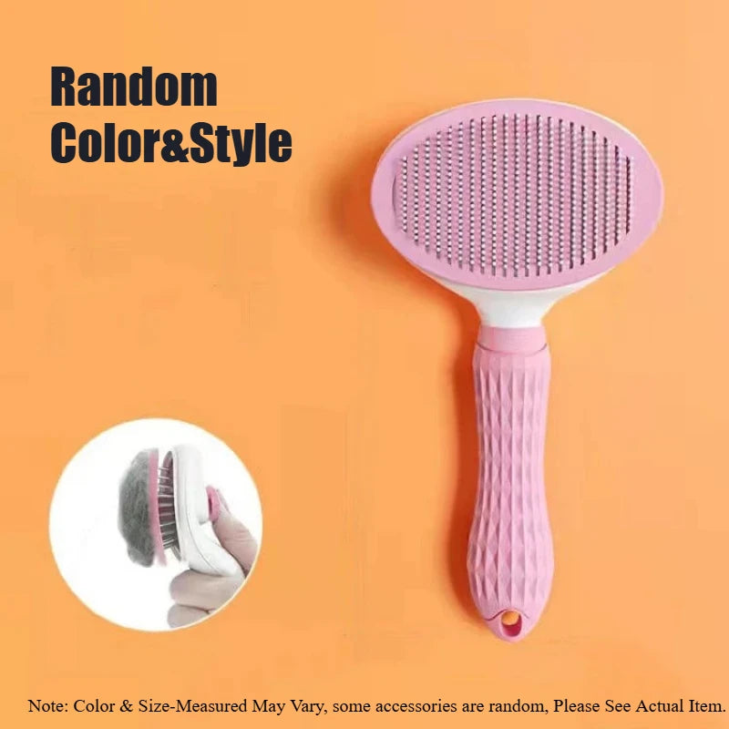 Long Hair Pet Grooming Brush – Stainless Steel Comb for Dogs & Cats