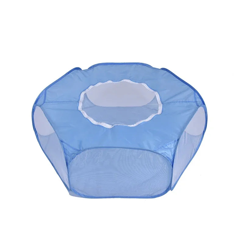 Portable Transparent Small Pet Cage – Foldable Playpen for Dogs, Cats, Rabbits & Hamsters