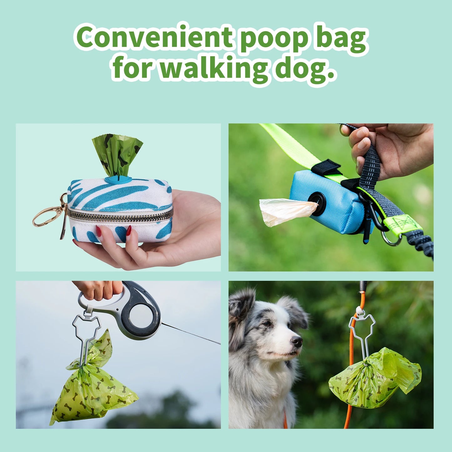 Dog Poo Bags - 540 Counts with Carrier Biodegradable Poop Waste Bag Refill Rolls for Dogs Large and Leak Proof Poo Bag