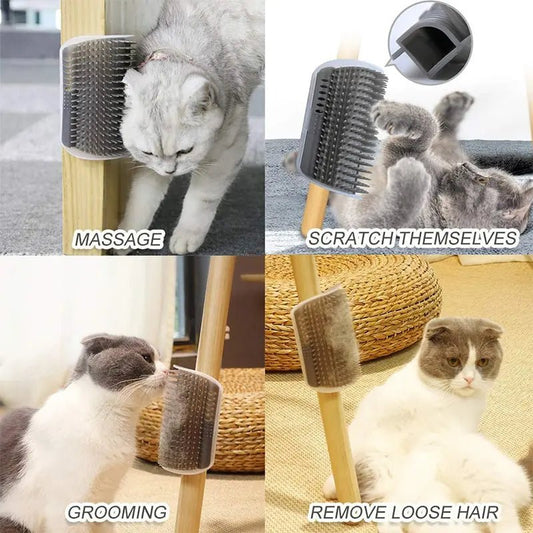 Cat Massage Corner Brush – Self Grooming Scratcher Comb for Kittens and Cats Hair Removal - The Best For Pets