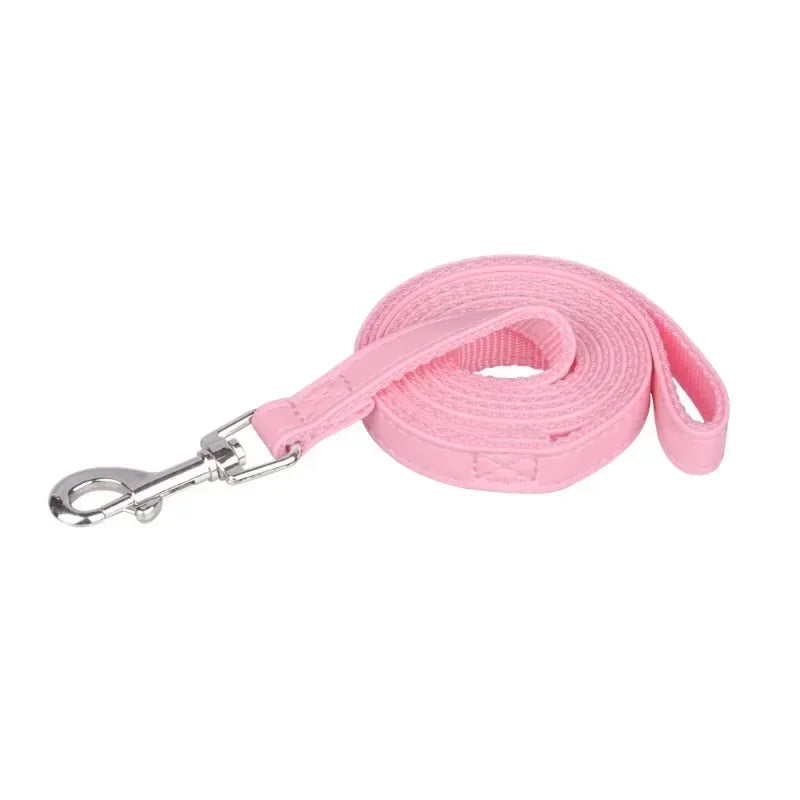 120cm PU Leather Dog Leash – Padded Nylon Lead for Dogs & Cats