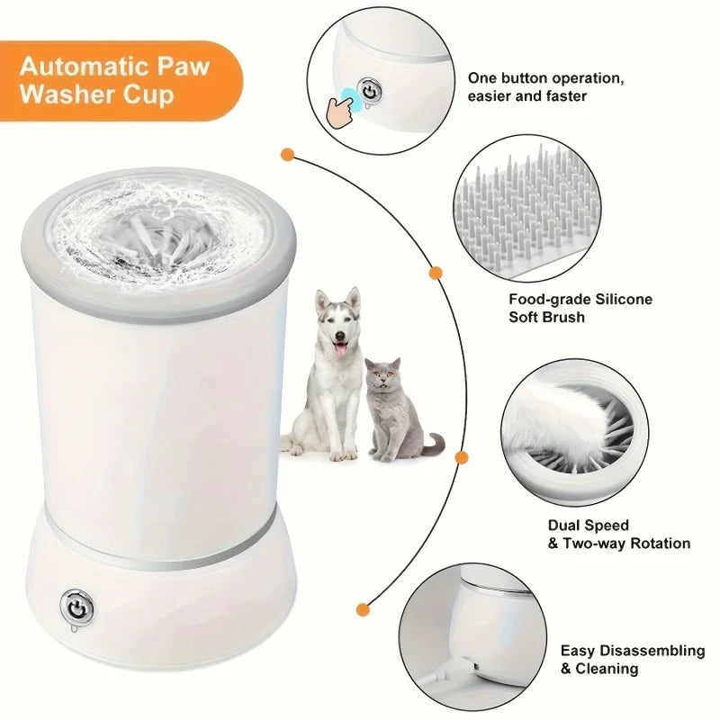 Electric Pet Paw Cleaner Cup – Automatic, Portable & Quiet Foot Washer for Dogs & Cats