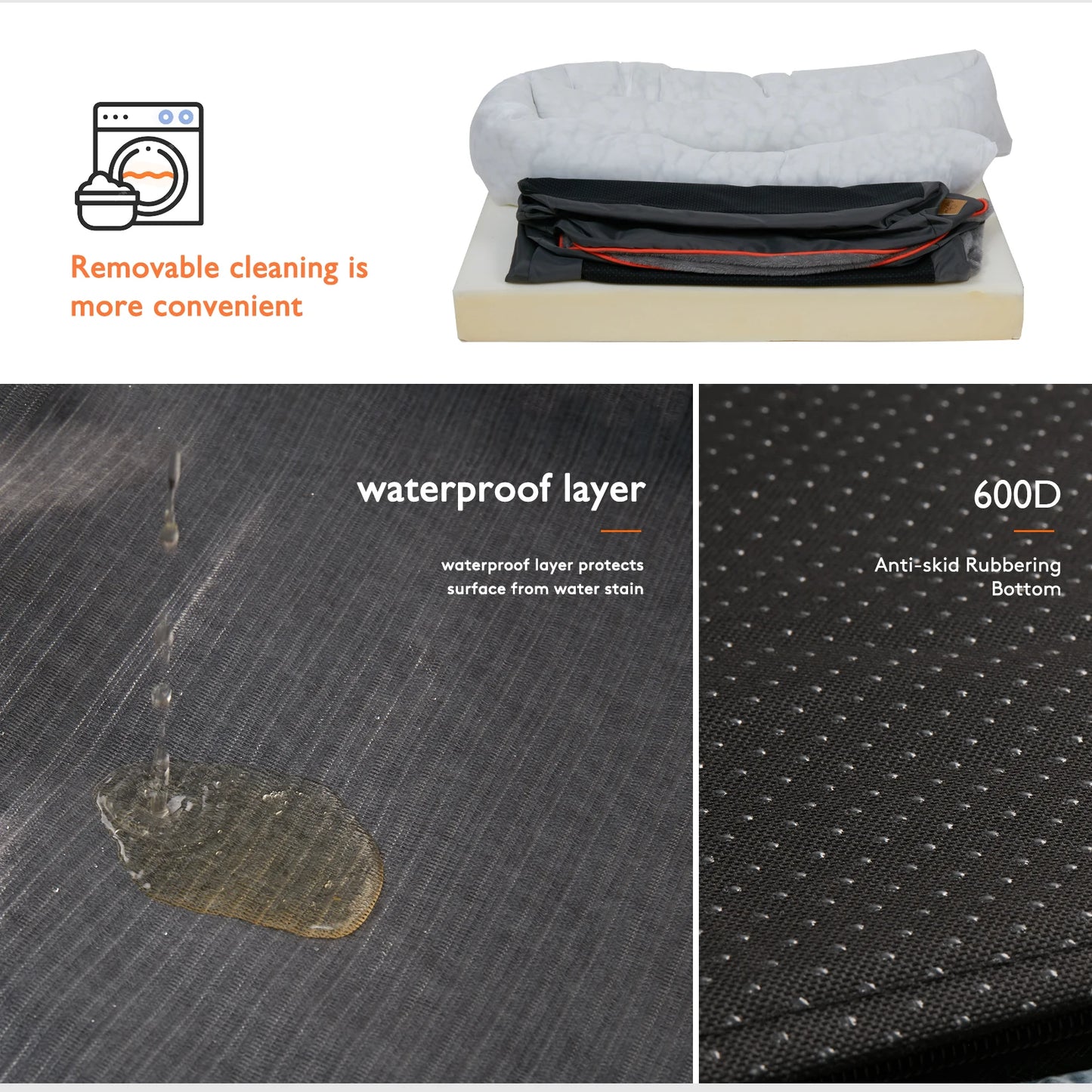 Orthopedic Dog Bed – Super Soft Pet Sleeping Mat with Foam Support, Bolster & Removable Cover | Sizes L–3XL