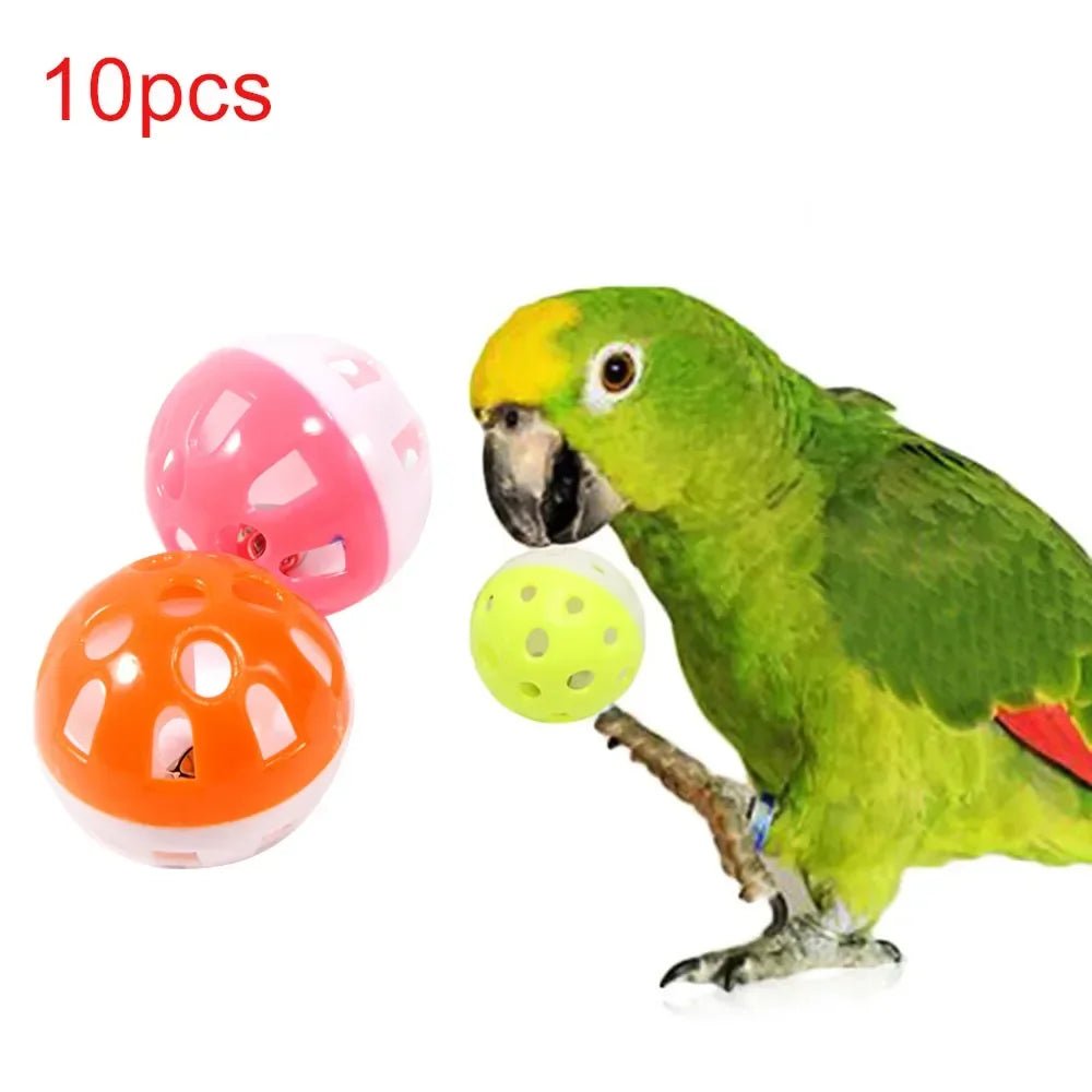 10Pcs Bird Bell Balls – Colourful Rolling Toys - The Best For Pets
