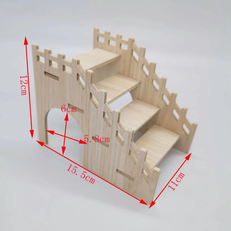 Wooden Hamster Maze House – Multi-Bedroom Nest & Platform