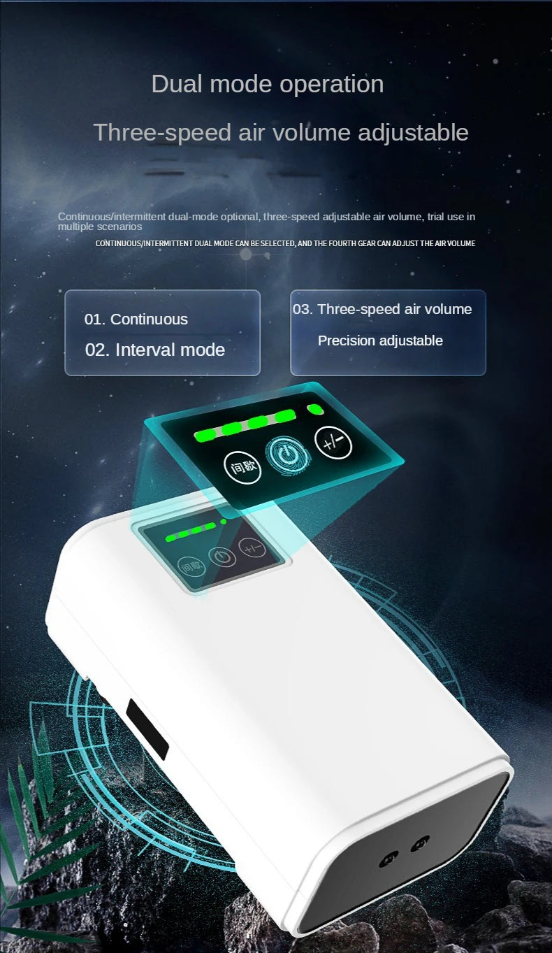 Portable USB Oxygen Pump – Dual-Use Aquarium Air Pump, Silent, 6000mAh Battery