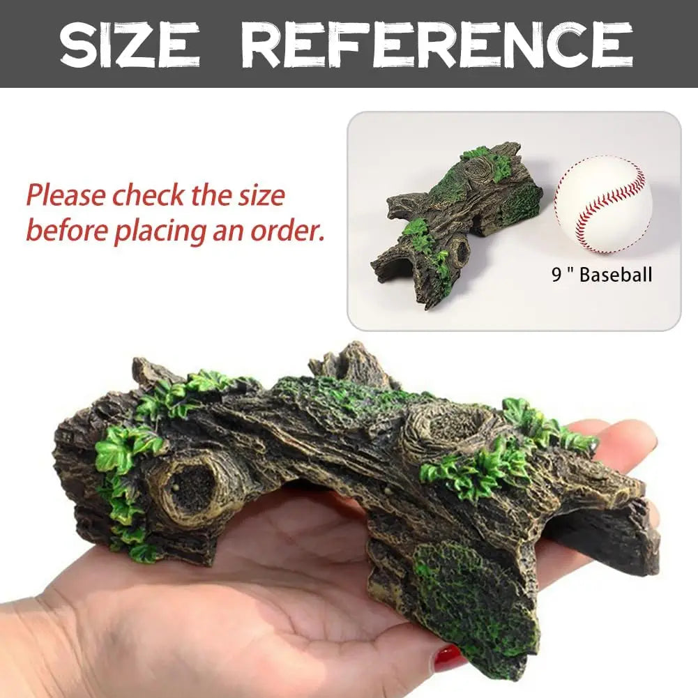 Hollow Tree Tunnel Ornament – Aquarium Cave Shelter for Fish & Reptiles